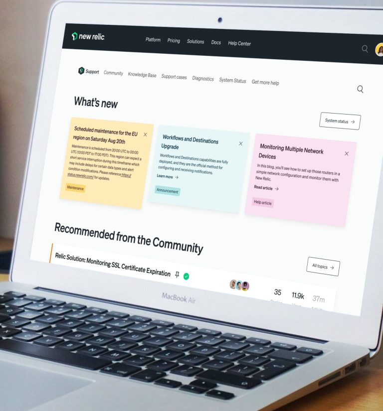 Redesigning the support experience for New Relic